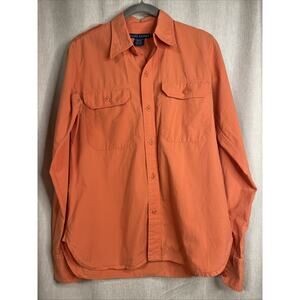 Ralph Lauren Women’s Long Sleeve Button Up Shirt - Orange - Size 8 - 100% Cotton